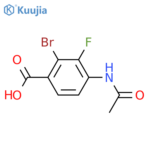 2-Bromo-4-acetamido-3-fluorobenzoic acid structure