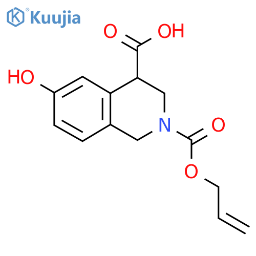 6-Hydroxy-2-[(prop-2-en-1-yloxy)carbonyl]-1,2,3,4-tetrahydroisoquinoline-4-carboxylic acid structure