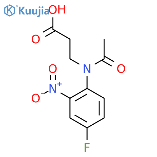 3-N-(4-fluoro-2-nitrophenyl)acetamidopropanoic acid structure