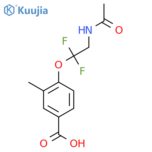 4-(2-Acetamido-1,1-difluoroethoxy)-3-methylbenzoic acid structure