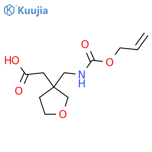 2-3-({(prop-2-en-1-yloxy)carbonylamino}methyl)oxolan-3-ylacetic acid structure