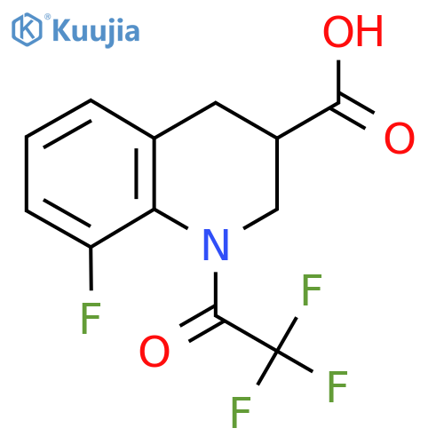 8-Fluoro-1-(2,2,2-trifluoroacetyl)-1,2,3,4-tetrahydroquinoline-3-carboxylic acid structure