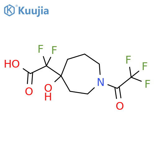 2,2-difluoro-2-4-hydroxy-1-(2,2,2-trifluoroacetyl)azepan-4-ylacetic acid structure