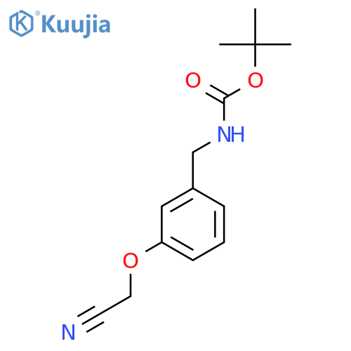 tert-butyl N-{3-(cyanomethoxy)phenylmethyl}carbamate structure