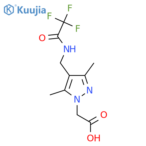 2-{3,5-dimethyl-4-[(2,2,2-trifluoroacetamido)methyl]-1H-pyrazol-1-yl}acetic acid structure