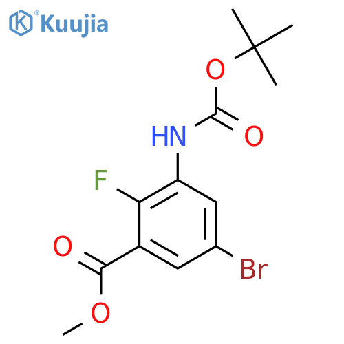 Methyl 5-bromo-3-{[(tert-butoxy)carbonyl]amino}-2-fluorobenzoate structure