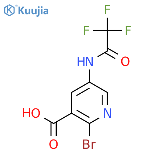 2-Bromo-5-(2,2,2-trifluoroacetamido)pyridine-3-carboxylic acid structure