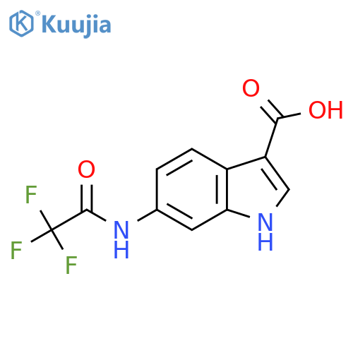 6-(2,2,2-trifluoroacetamido)-1H-indole-3-carboxylic acid structure