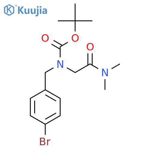 tert-butyl N-[(4-bromophenyl)methyl]-N-[(dimethylcarbamoyl)methyl]carbamate structure