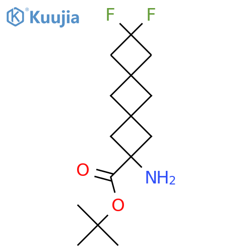 tert-butyl 2-amino-8,8-difluorodispiro3.1.3^{6}.1^{4}decane-2-carboxylate structure