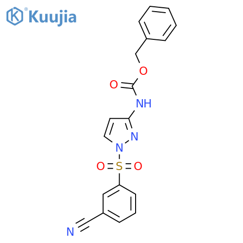 benzyl N-1-(3-cyanobenzenesulfonyl)-1H-pyrazol-3-ylcarbamate structure