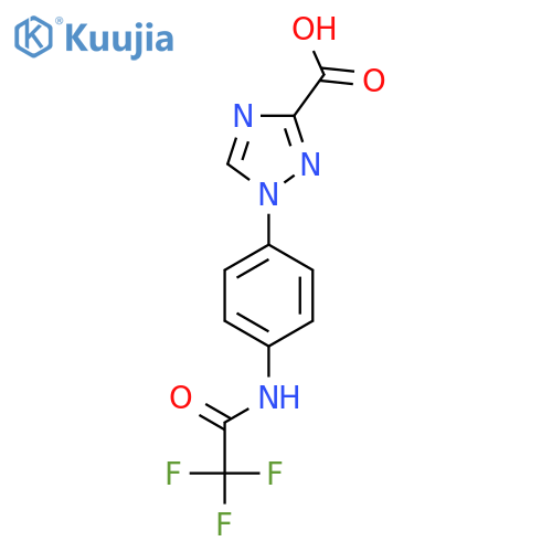 1-4-(2,2,2-trifluoroacetamido)phenyl-1H-1,2,4-triazole-3-carboxylic acid structure