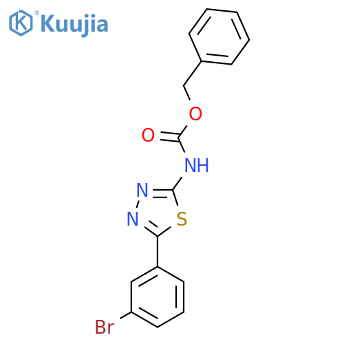 benzyl N-5-(3-bromophenyl)-1,3,4-thiadiazol-2-ylcarbamate structure