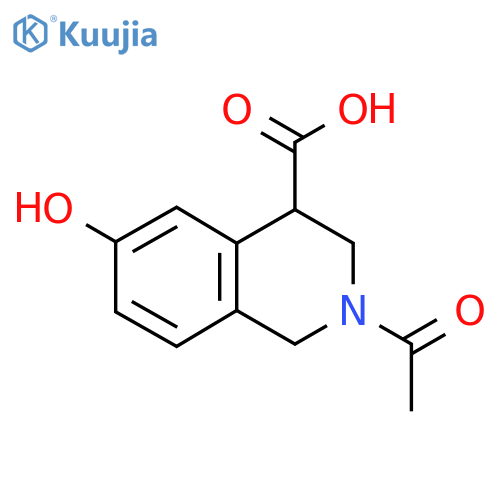 2-Acetyl-6-hydroxy-1,2,3,4-tetrahydroisoquinoline-4-carboxylic acid structure