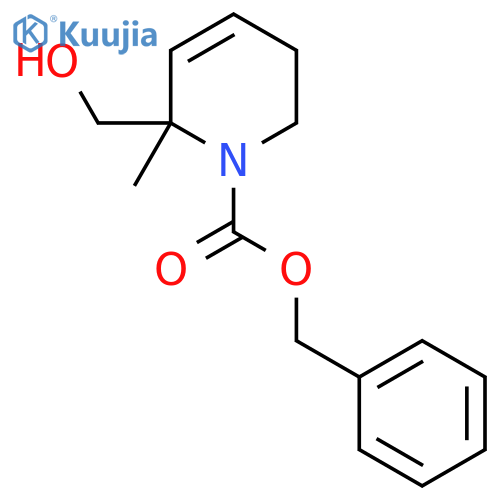 Benzyl 6-(hydroxymethyl)-6-methyl-1,2,3,6-tetrahydropyridine-1-carboxylate structure