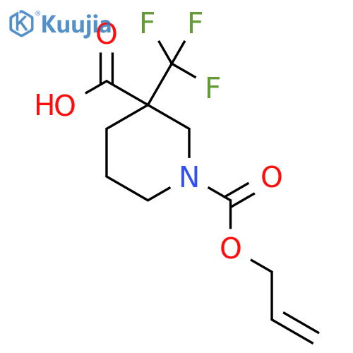 1-[(Prop-2-en-1-yloxy)carbonyl]-3-(trifluoromethyl)piperidine-3-carboxylic acid structure
