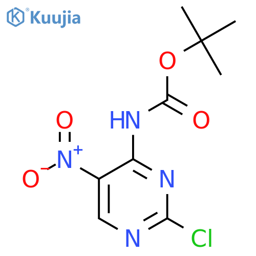 tert-butyl N-(2-chloro-5-nitropyrimidin-4-yl)carbamate structure