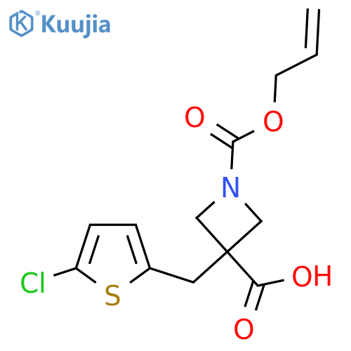 3-(5-chlorothiophen-2-yl)methyl-1-(prop-2-en-1-yloxy)carbonylazetidine-3-carboxylic acid structure