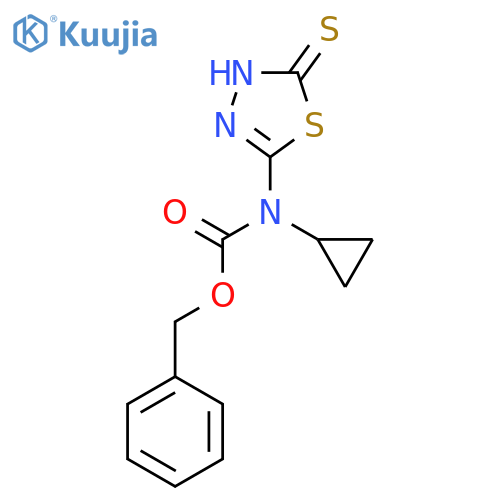 benzyl N-cyclopropyl-N-(5-sulfanyl-1,3,4-thiadiazol-2-yl)carbamate structure