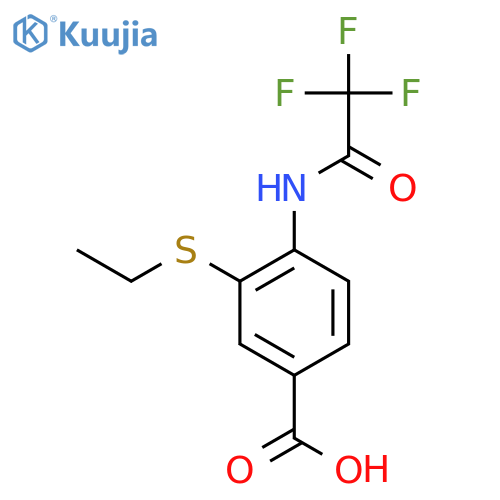 3-(Ethylsulfanyl)-4-(2,2,2-trifluoroacetamido)benzoic acid structure
