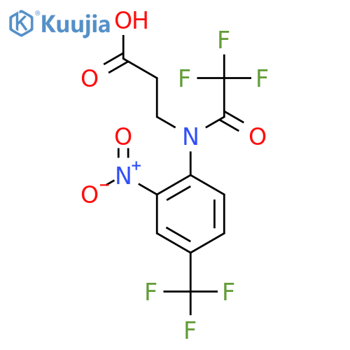 3-{2,2,2-trifluoro-N-2-nitro-4-(trifluoromethyl)phenylacetamido}propanoic acid structure