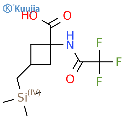 1-(2,2,2-trifluoroacetamido)-3-(trimethylsilyl)methylcyclobutane-1-carboxylic acid structure