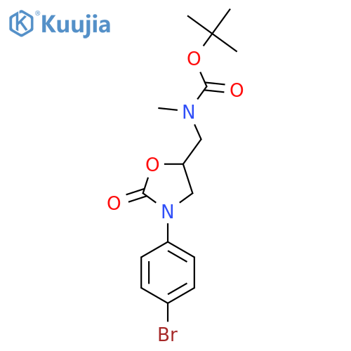 tert-butyl N-{3-(4-bromophenyl)-2-oxo-1,3-oxazolidin-5-ylmethyl}-N-methylcarbamate structure