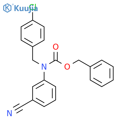 benzyl N-(4-chlorophenyl)methyl-N-(3-cyanophenyl)carbamate structure