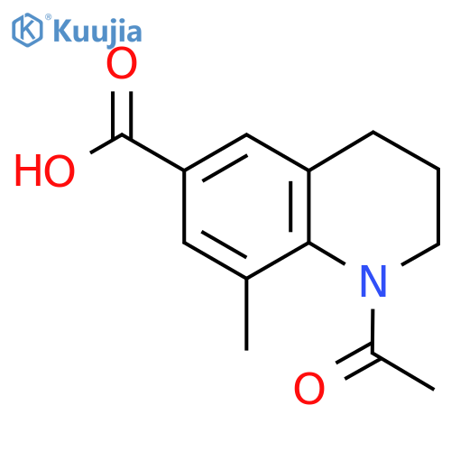 1-Acetyl-8-methyl-1,2,3,4-tetrahydroquinoline-6-carboxylic acid structure