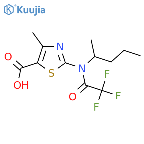 4-methyl-2-[2,2,2-trifluoro-N-(pentan-2-yl)acetamido]-1,3-thiazole-5-carboxylic acid structure