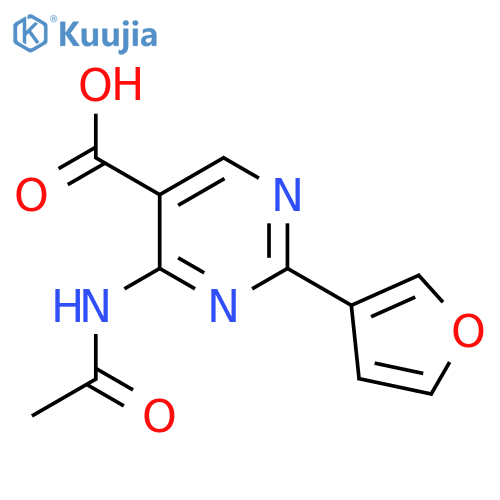 4-Acetamido-2-(furan-3-yl)pyrimidine-5-carboxylic acid structure