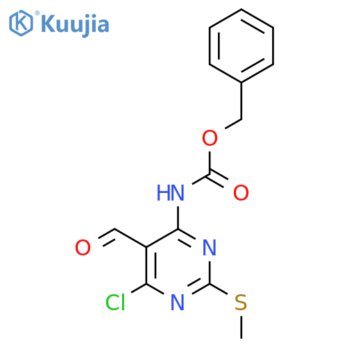 benzyl N-[6-chloro-5-formyl-2-(methylsulfanyl)pyrimidin-4-yl]carbamate structure
