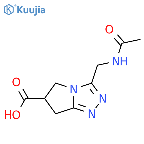3-(acetamidomethyl)-5H,6H,7H-pyrrolo2,1-c1,2,4triazole-6-carboxylic acid structure