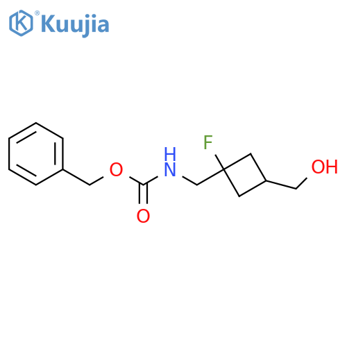 benzyl N-{(1s,3s)-1-fluoro-3-(hydroxymethyl)cyclobutylmethyl}carbamate structure
