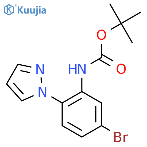 tert-butyl N-5-bromo-2-(1H-pyrazol-1-yl)phenylcarbamate structure