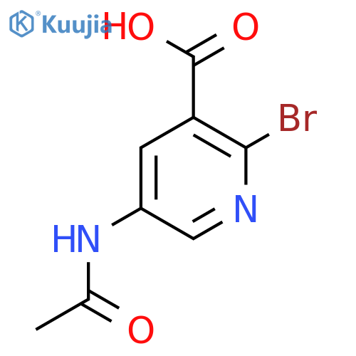 2-Bromo-5-acetamidopyridine-3-carboxylic acid structure