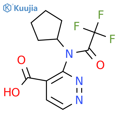 3-(N-cyclopentyl-2,2,2-trifluoroacetamido)pyridazine-4-carboxylic acid structure