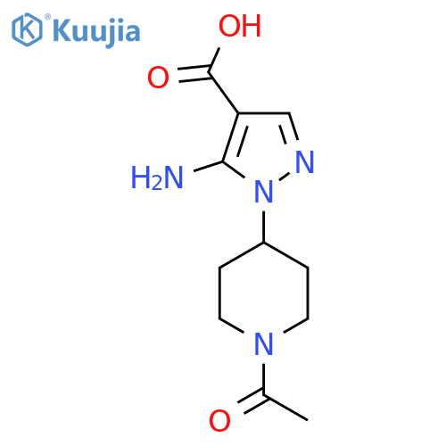2-(1-acetylpiperidin-4-yl)-3-imino-2,3-dihydro-1H-pyrazole-4-carboxylic acid structure