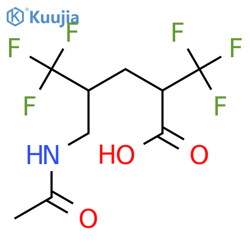 5-Acetamido-2,4-bis(trifluoromethyl)pentanoic acid structure