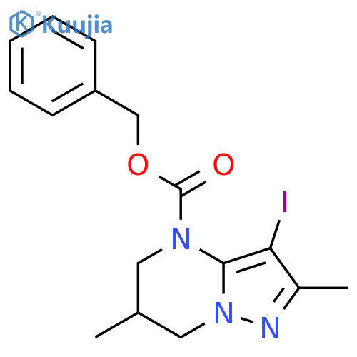 benzyl 3-iodo-2,6-dimethyl-4H,5H,6H,7H-pyrazolo1,5-apyrimidine-4-carboxylate structure