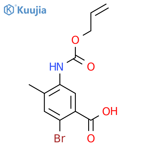 2-bromo-4-methyl-5-{(prop-2-en-1-yloxy)carbonylamino}benzoic acid structure