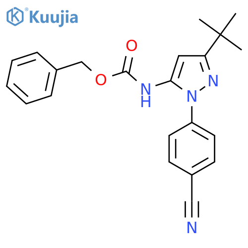 benzyl N-3-tert-butyl-1-(4-cyanophenyl)-1H-pyrazol-5-ylcarbamate structure