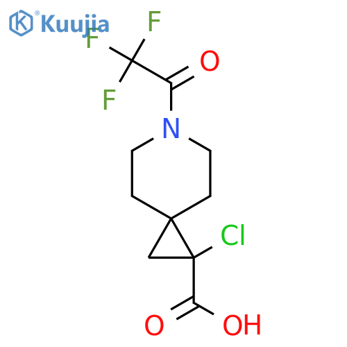 1-chloro-6-(2,2,2-trifluoroacetyl)-6-azaspiro2.5octane-1-carboxylic acid structure