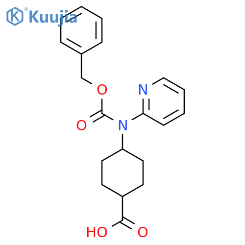 (1s,4s)-4-{(benzyloxy)carbonyl(pyridin-2-yl)amino}cyclohexane-1-carboxylic acid structure