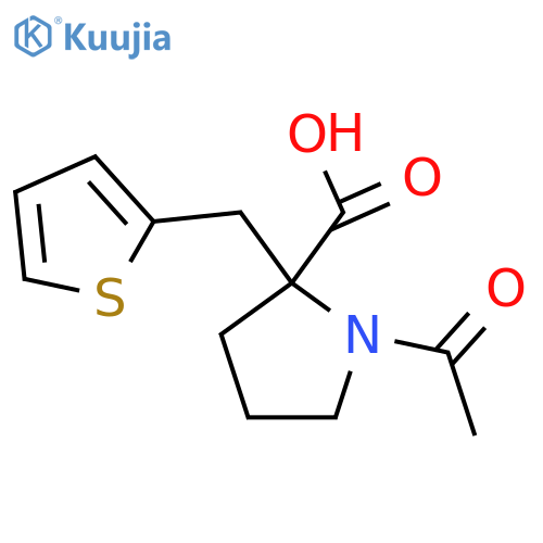 1-acetyl-2-(thiophen-2-yl)methylpyrrolidine-2-carboxylic acid structure