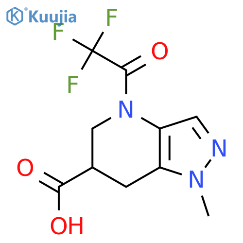 1-methyl-4-(2,2,2-trifluoroacetyl)-1H,4H,5H,6H,7H-pyrazolo[4,3-b]pyridine-6-carboxylic acid structure