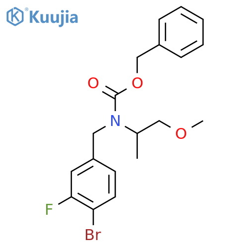 benzyl N-(4-bromo-3-fluorophenyl)methyl-N-(1-methoxypropan-2-yl)carbamate structure