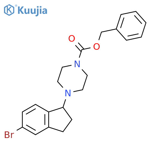 benzyl 4-(5-bromo-2,3-dihydro-1H-inden-1-yl)piperazine-1-carboxylate structure