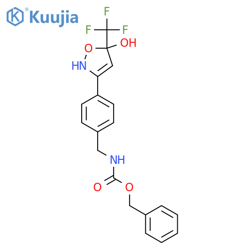 benzyl N-({4-5-hydroxy-5-(trifluoromethyl)-2,5-dihydro-1,2-oxazol-3-ylphenyl}methyl)carbamate structure