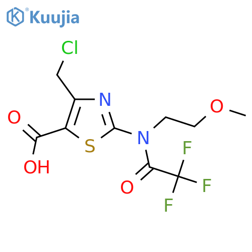 4-(chloromethyl)-2-2,2,2-trifluoro-N-(2-methoxyethyl)acetamido-1,3-thiazole-5-carboxylic acid structure
